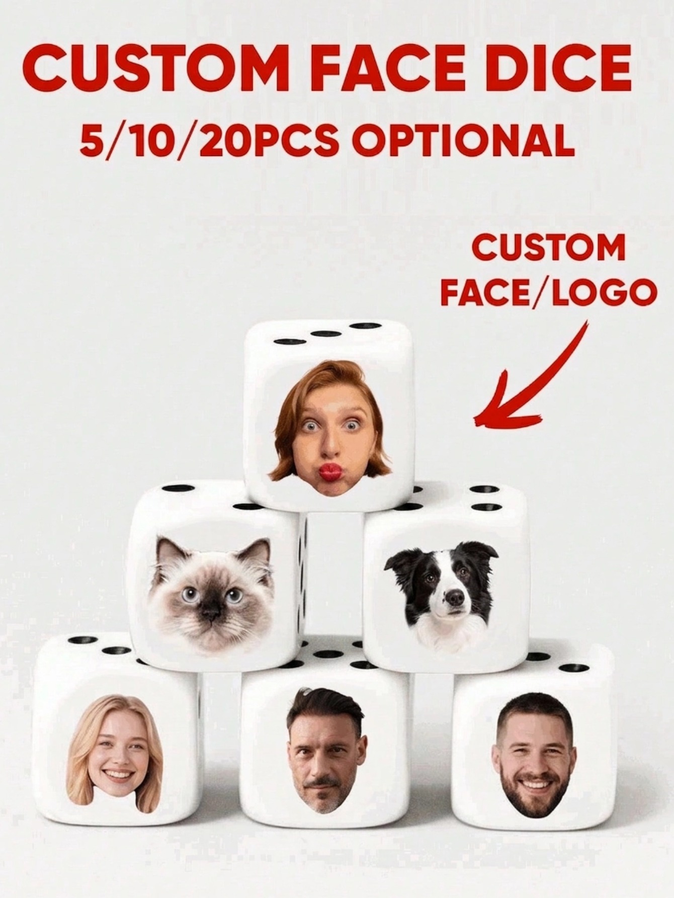 Party Games Graduation - Kostki z własnym zdjęciem, personalizowane kostki